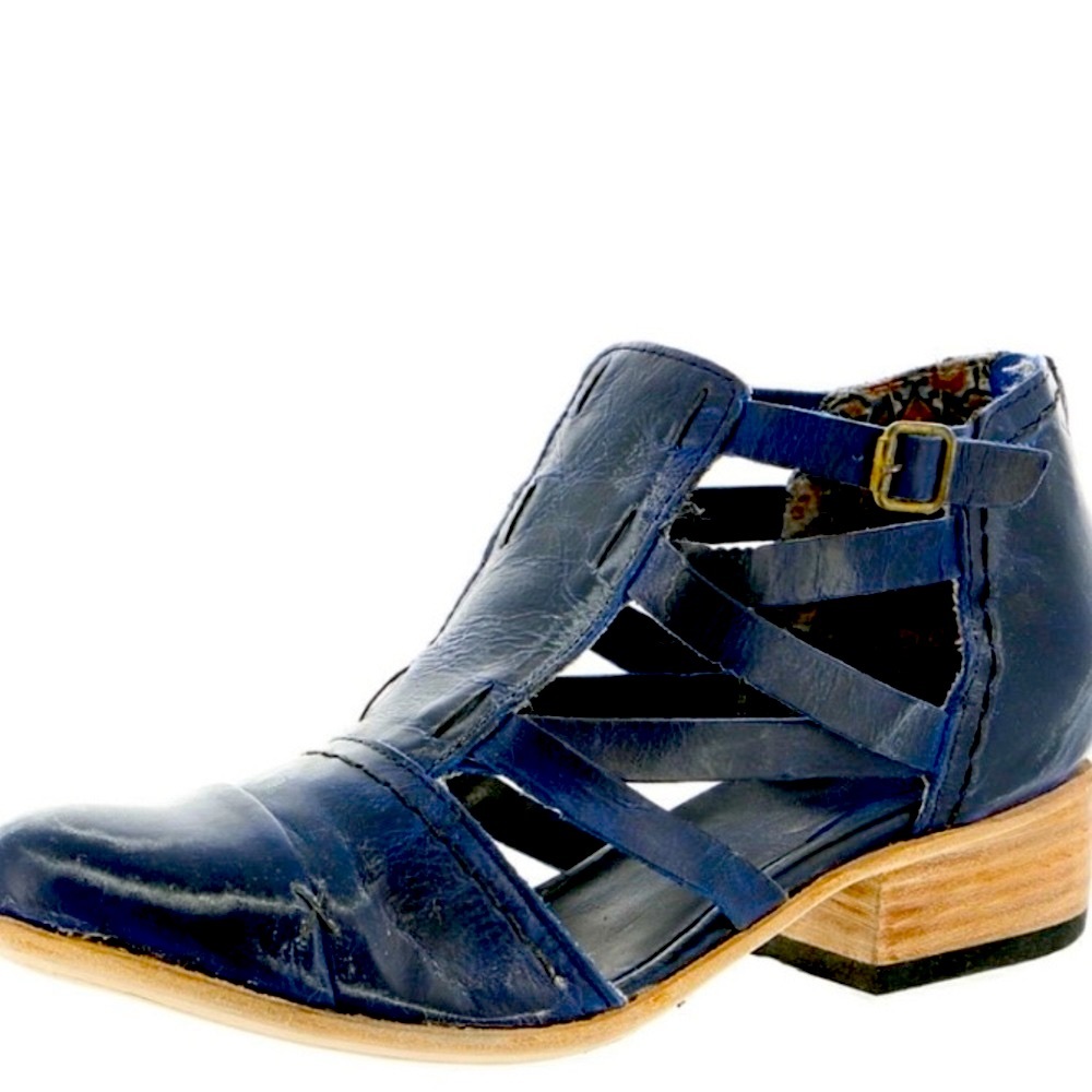 Rare FREEBIRD by STEVEN Shoes HOPE Leather Sandals Ankle Boots Blue Size 8